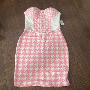 Pink and white dress